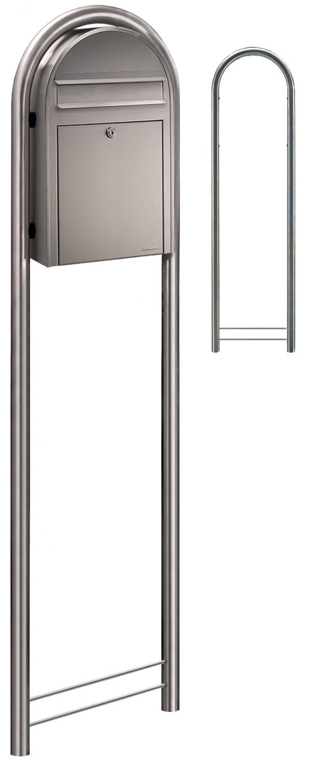 Bobi Classic S (slim) brievenbus en Round statief - RVS