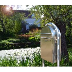 Bobi Classic S (slim) brievenbus en Round statief - RVS