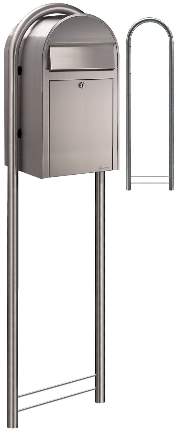 Bobi Grande brievenbus en Round statief - RVS
