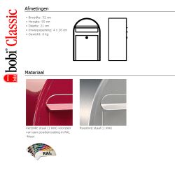 Bobi Classic brievenbus en Round statief - RVS