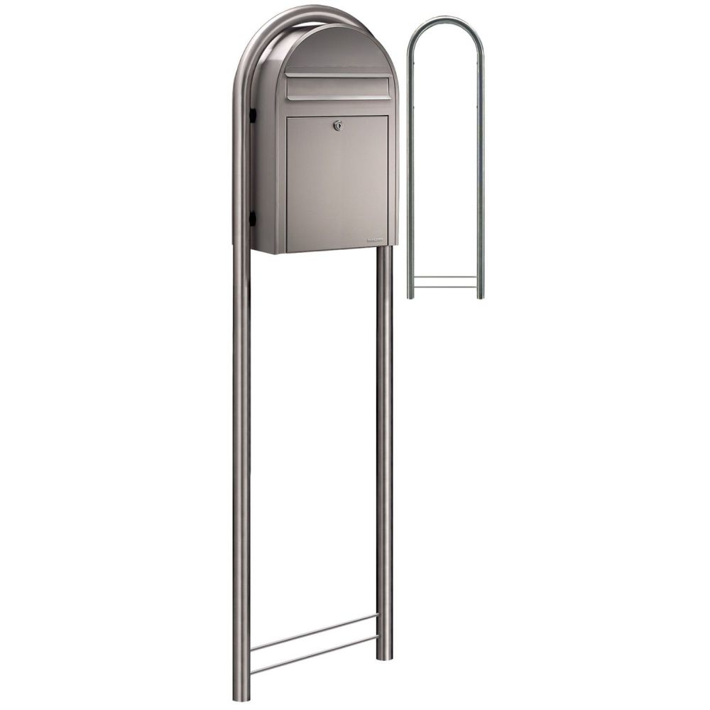 Bobi Classic brievenbus en Round statief - RVS