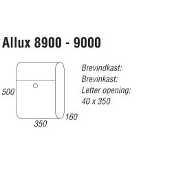 Allux 8900 brievenbus met paal 1001 staal - gegalvaniseerd