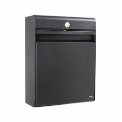 Allux Holscher design brievenbus met paal 1001 staal - zwart