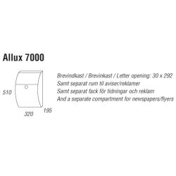 Allux 7000 brievenbus staal met paal 1007 - zwart met RVS klep