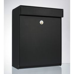 Allux Grundform design brievenbus met paal 1001 staal - zwart