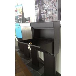 Allux Grundform design brievenbus met paal 1001 staal - zwart