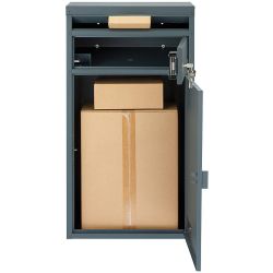 SafePost 65PZ brievenbus met pakketvak staal en profielcilinderslot - antracietgrijs