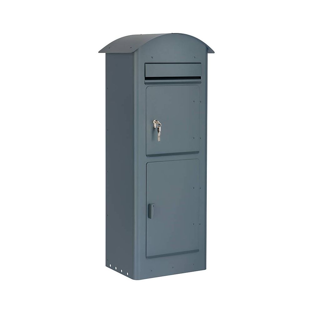 SafePost 80PZ brievenbus met pakketvak staal en profielcilinderslot - antracietgrijs