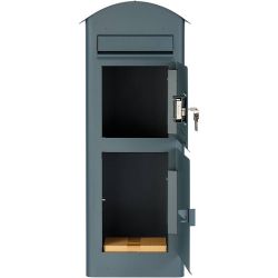 SafePost 80PZ brievenbus met pakketvak staal en profielcilinderslot - antracietgrijs