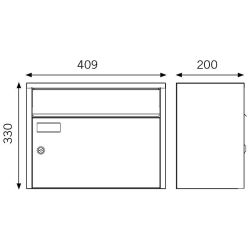 SafePost 910PZ wandbrievenbus met profielcilinderslot staal - antracietgrijs