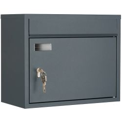 SafePost 910PZ wandbrievenbus met profielcilinderslot staal - antracietgrijs