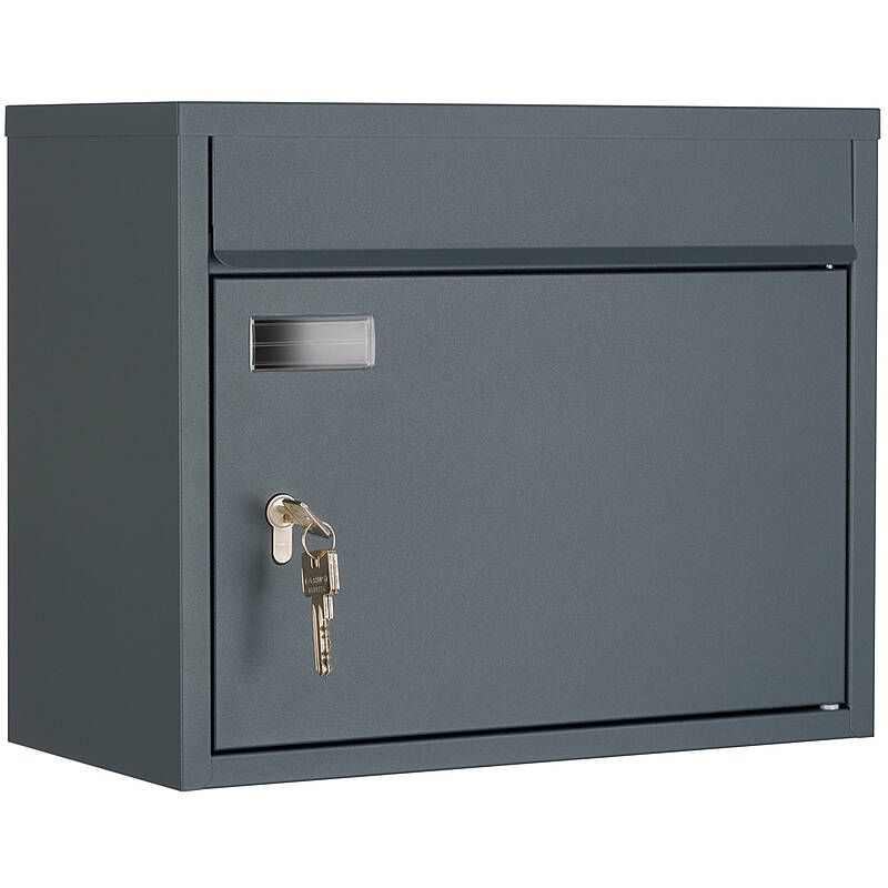 SafePost 910PZ wandbrievenbus met profielcilinderslot staal - antracietgrijs
