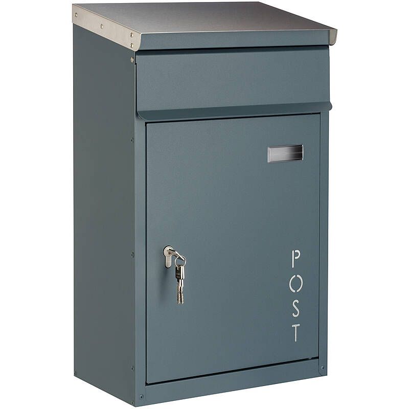 SafePost Tiamat 854PZ wandbrievenbus staal - antracietgrijs