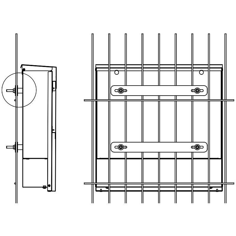 SafePost bevestigingsset voor hekmontage 800/810 brievenbussen - antracietgrijs
