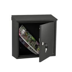 Allux 400 brievenbus met paal 1007 staal - zwart