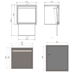 Logixbox Flexybox inbouw pakketbrievenbus compleet - zwart