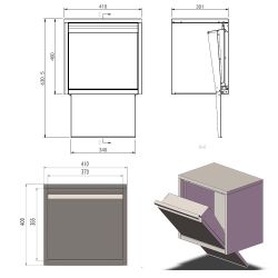 Logixbox Flexybox inwerpdeel los inbouw pakketbrievenbus - grijs