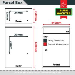 Burg-Wächter PB03BK pakketbrievenbus wand of vrijstaand - zwart