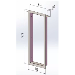 Logixbox los frame voor Logixbox pakketbrievenbus inbouw staal - zwart
