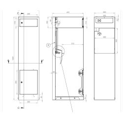 Geroba Marun pakketbrievenbus met apart postvak staal - cortenstaal