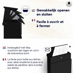 Basic 4gardenz staande brievenbus staal - zwart