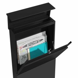 Basic 4gardenz staande brievenbus staal - zwart