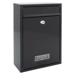 G2 Style wandbrievenbus staal - zwart