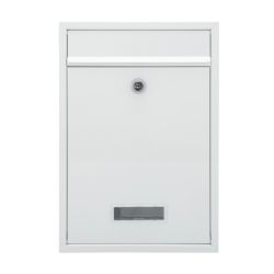G2 Style wandbrievenbus staal - wit