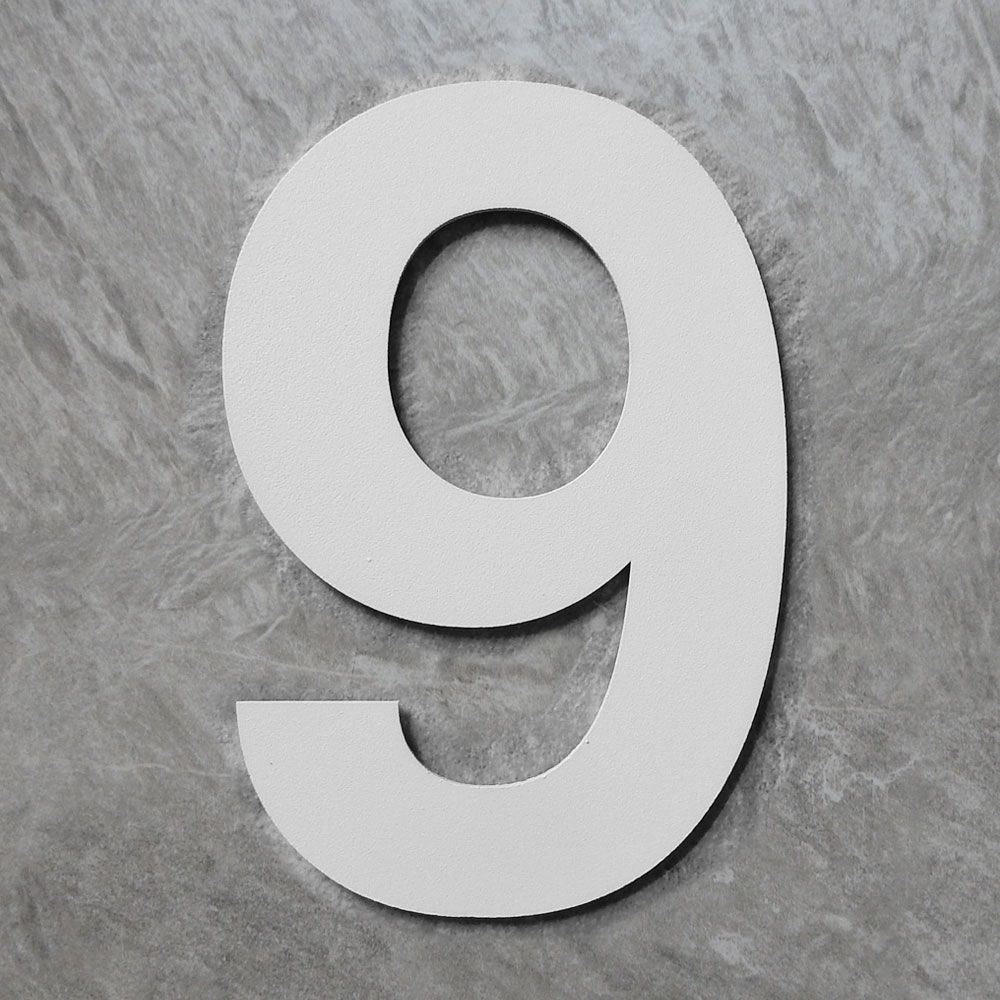 Logixbox zelfklevend huiscijfer Bold 75mm. staal - wit