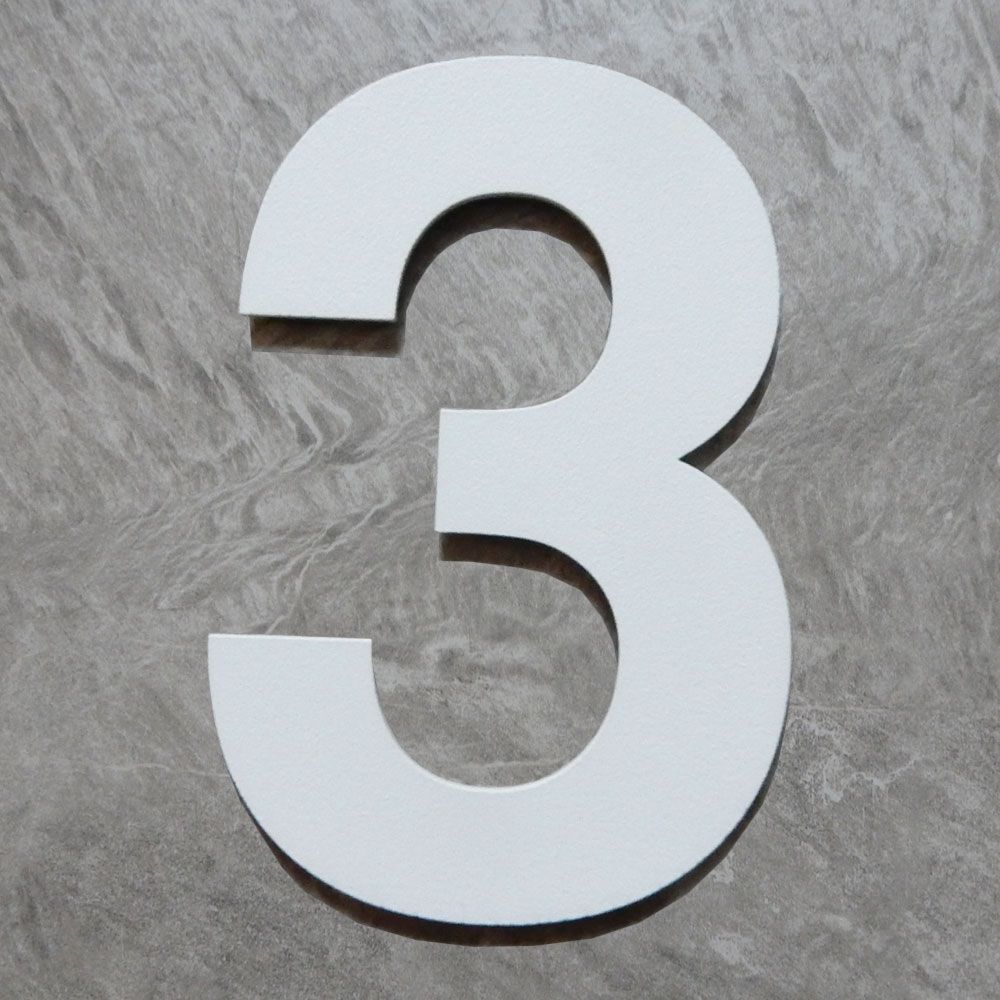 Logixbox zelfklevend huiscijfer Bold 75mm. staal - wit