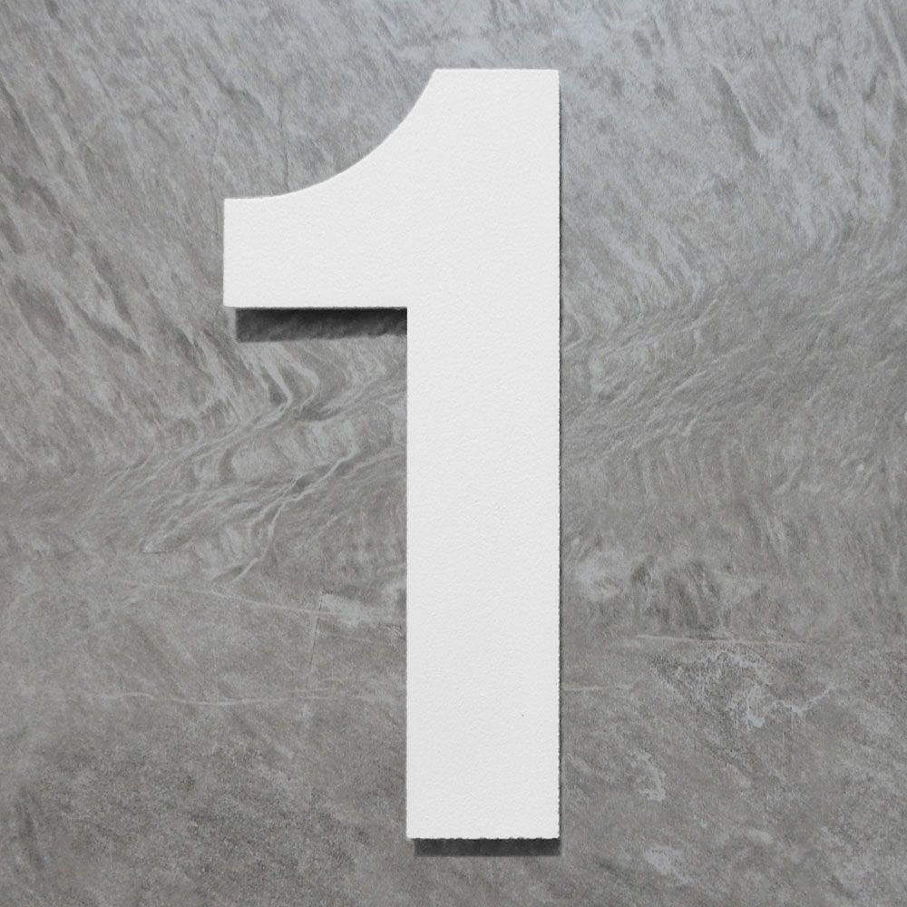 Logixbox zelfklevend huiscijfer Bold 75mm. staal - wit