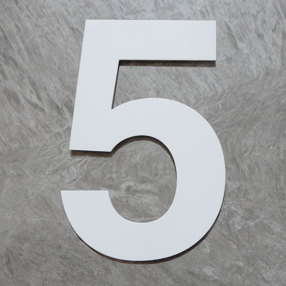 Logixbox zelfklevend huiscijfer Bold 75mm. staal - wit