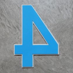 Logixbox zelfklevend huiscijfer Bold 75mm. staal - wit