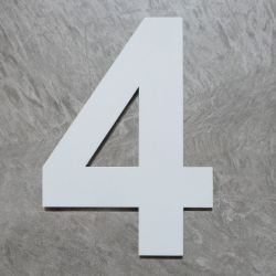 Logixbox zelfklevend huiscijfer 4 Bold 75mm. staal - wit