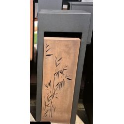 Geroba Libus-Combo vrijstaande brievenbus met Bamboo motief - cortenstaal/zwart