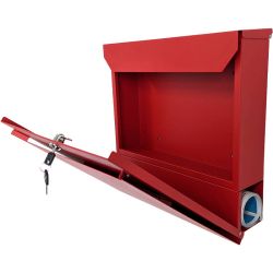 SafePost 800 wandbrievenbus staal - rood