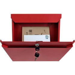 SafePost 800 wandbrievenbus staal - rood