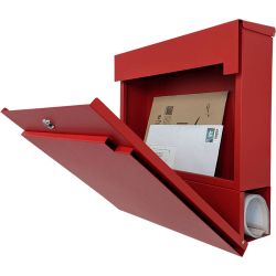 SafePost 810 wandbrievenbus staal - rood
