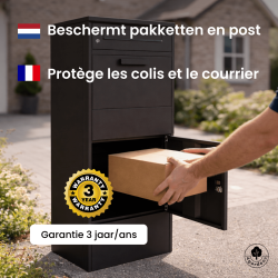 Basic 4gardenz staande pakketbrievenbus vrijstaand met apart postvak - zwart