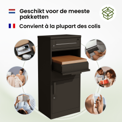 Basic 4gardenz staande pakketbrievenbus vrijstaand met apart postvak - zwart