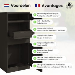 Basic 4gardenz staande pakketbrievenbus vrijstaand met apart postvak - zwart