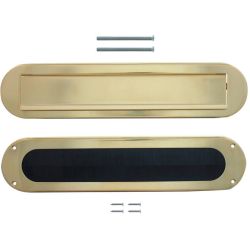 Intersteel set Set briefplaat en tochtwering ovaal - PVD messingkleur
