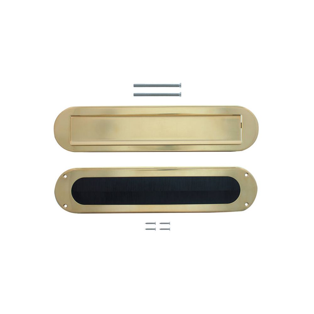 Intersteel set Set briefplaat en tochtwering ovaal - PVD messingkleur