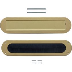 Intersteel set briefplaat en tochtwering ovaal - PVD messing getrommeld