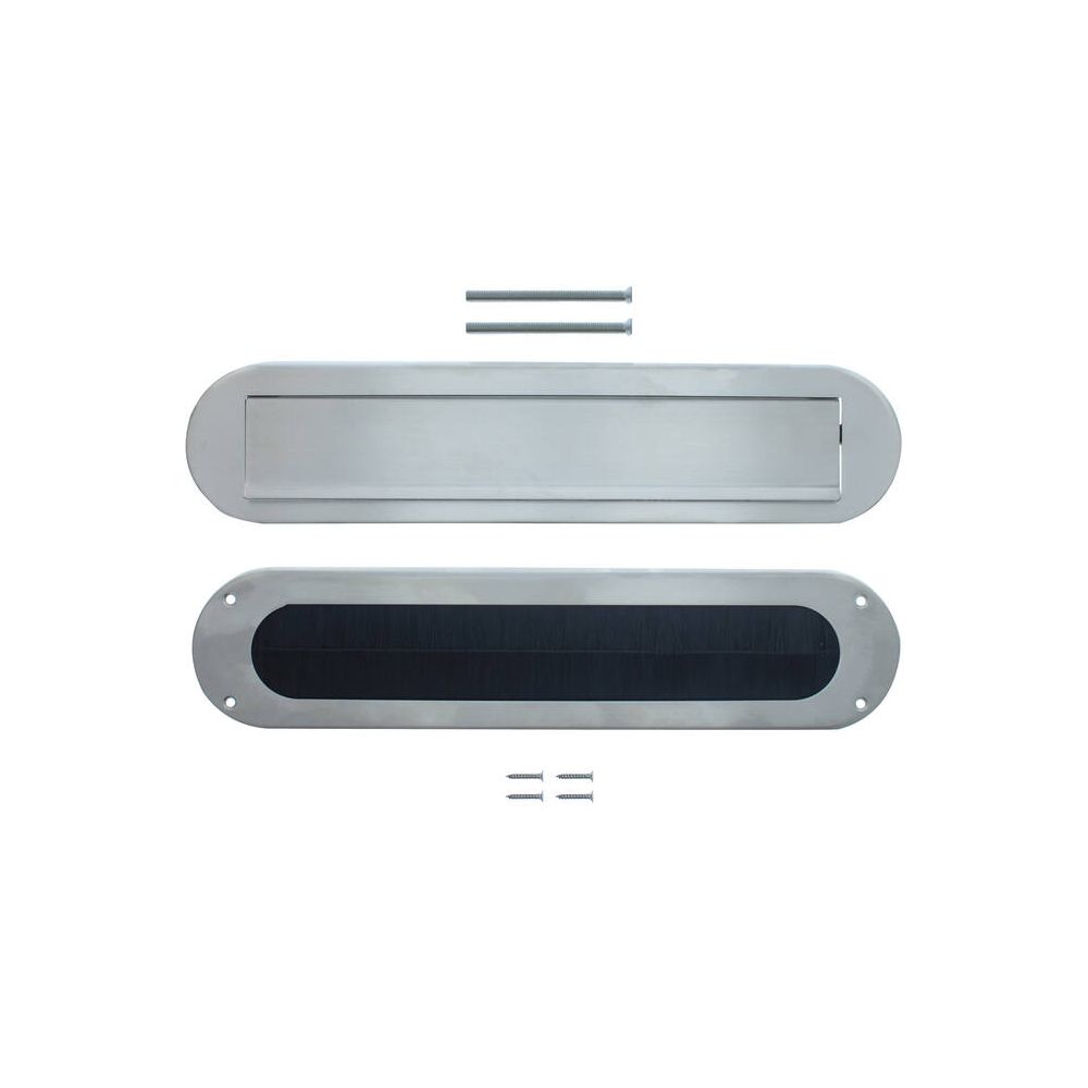 Intersteel set briefplaat en tochtwering ovaal - RVS