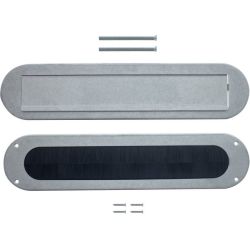 Intersteel set briefplaat en tochtwering ovaal - RVS  getrommeld