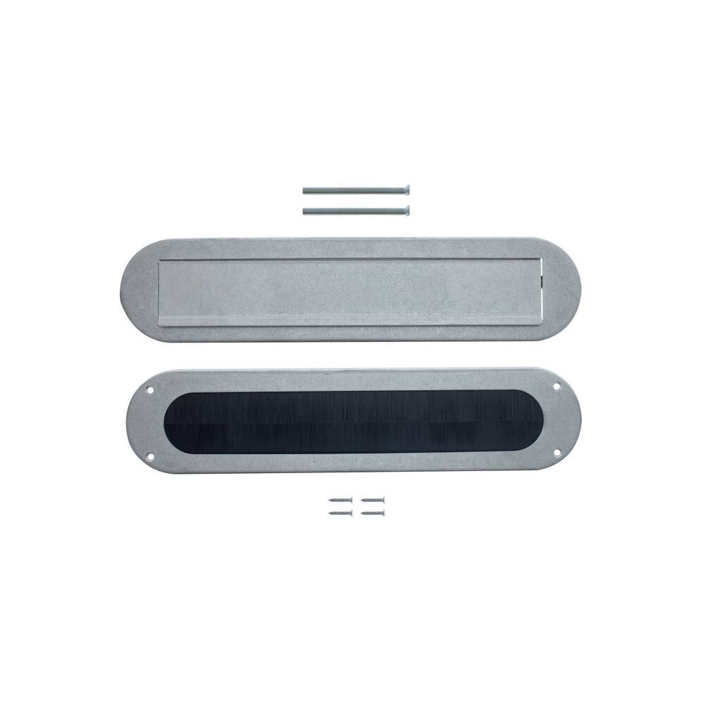 Intersteel set briefplaat en tochtwering ovaal - RVS  getrommeld