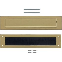 Intersteel set briefplaat en tochtwering rechthoekig - PVD messing getrommeld