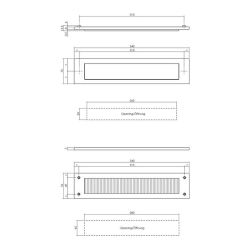 Intersteel set briefplaat en tochtwering rechthoekig - PVD messing getrommeld