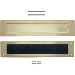 Intersteel set briefplaat en tochtwering rechthoekig - PVD messingkleur